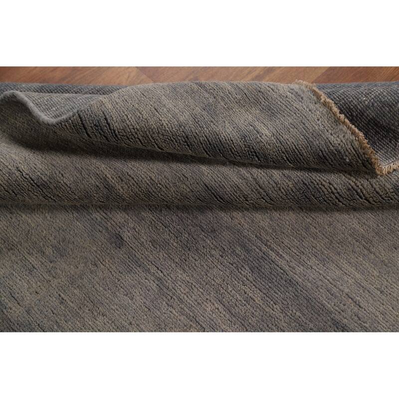 Hand Knotted Oriental 100% Wool Carpet Modern Modern Greys & Charcoal Gabbeh Area Rug - 5' 0'' X 3' 6''