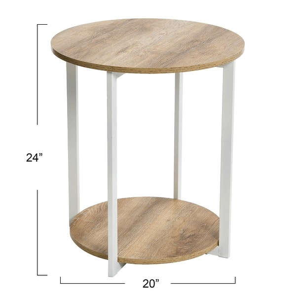dimension image slide 2 of 6, Household Essentials Side End Table with Storage Shelf