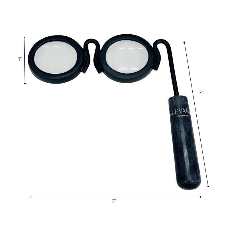 Eyeglass Magnifying Glass with Marble Handle Sculpture - 9"