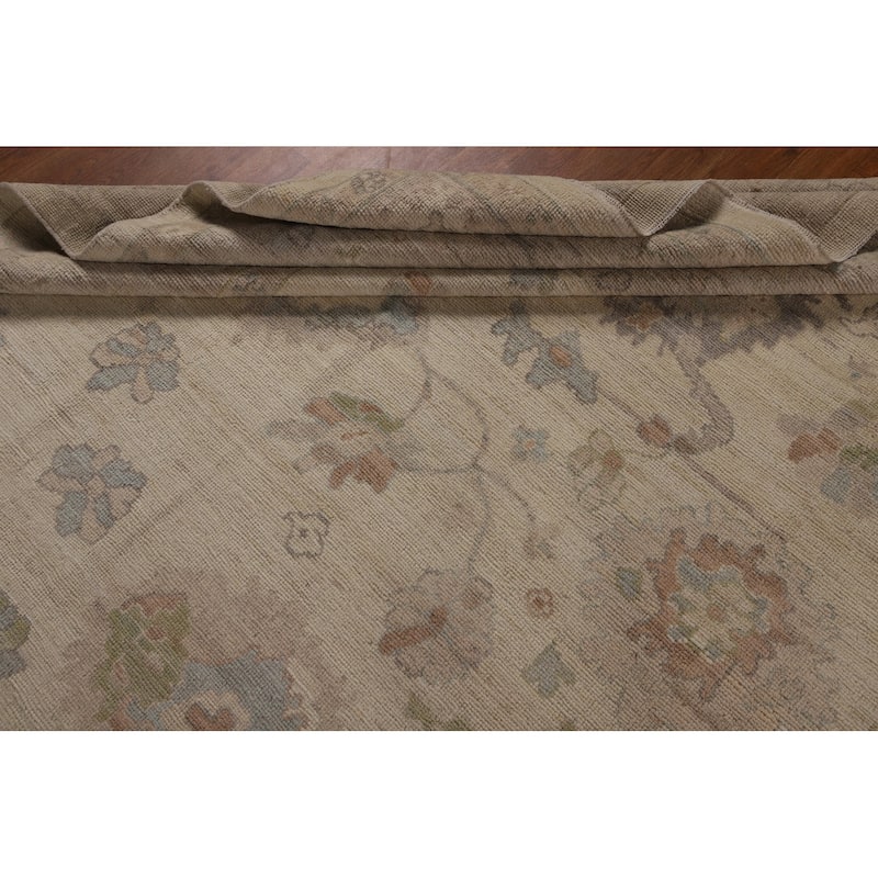 Vegetable Dye Oushak Turkish Large Area Rug Hand-Knotted Wool Carpet - 10'3"x 14'1"