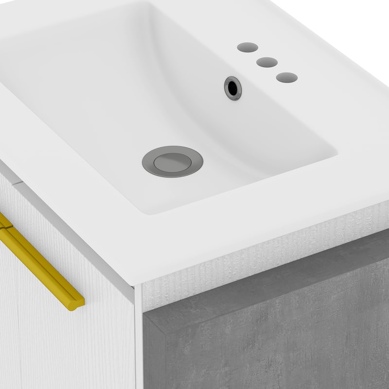 Moasis 26.5"W Floating Bathroom Vanity with Sink Combo and Soft-Closing Double Extra Large Doors