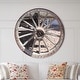 preview thumbnail 1 of 8, Designart 'Spanish Cottage Carriage Wheel' Oversized Farmhouse Wall CLock