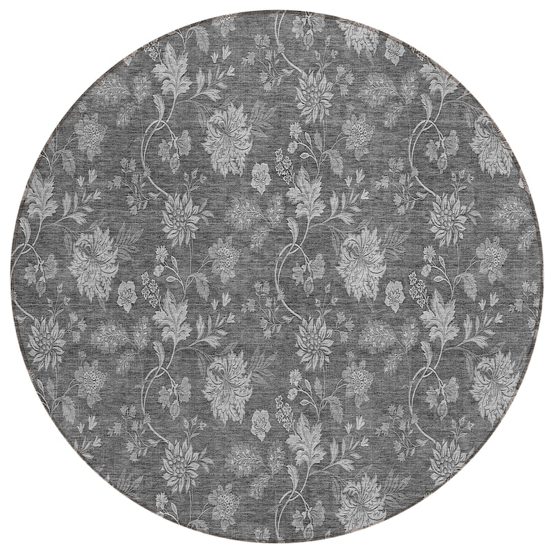 Machine Washable Indoor/ Outdoor Chantille Floral Farmhouse Rug