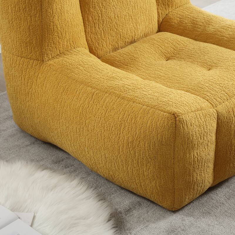 Oaks Aura Fluffy Bean Bag Chair, Super Soft Lazy Sofa Chair With Memory Foam And Ottoman, Indoor Modern Bean Bag Chair