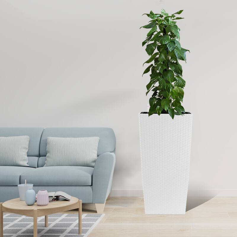30" Large Flower Pots Planter with Self-Watering Drainage Holes&Inner Trays Plant Pot with Drain Holes, Water Level Monitor