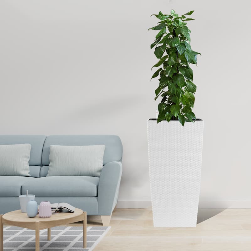 30 in Tall Flower Pots Planter with Self-Watering Drainage Holes&Inner Trays Indoor Outdoor with Drain Holes,Water Level Monitor