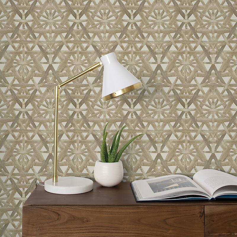 Tommy Bahama Rattan Lattice Hemp Peel Stick Wallpaper 20 5 in W x