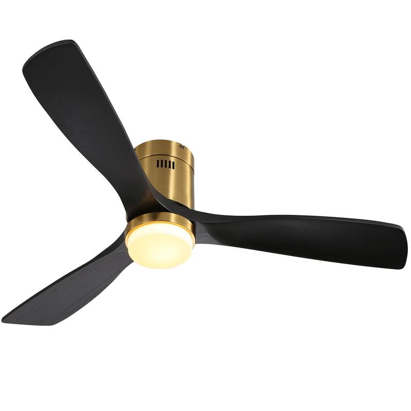 52 Inch Flush Mount Ceiling Fan With/without Light and Remote Modern Ceiling Fan Bedroom