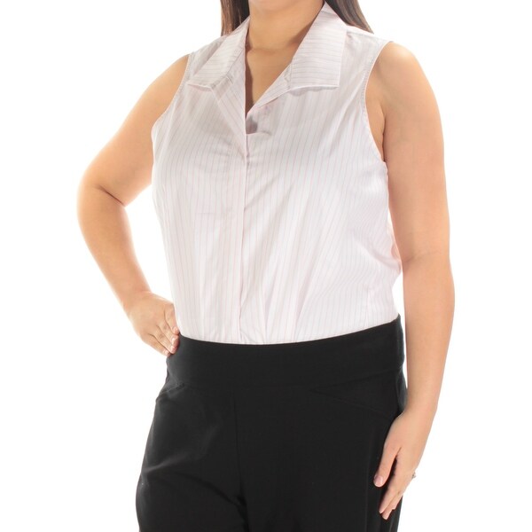 Shop Cable And Gauge Womens Pink Snap Up Striped Sleeveless