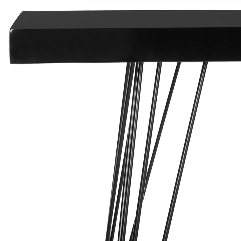 SAFAVIEH Pearlene Mid-Century White/ Black Lacquer Console Table - 55" x 17.5" x 32" - 55Wx18Dx32H