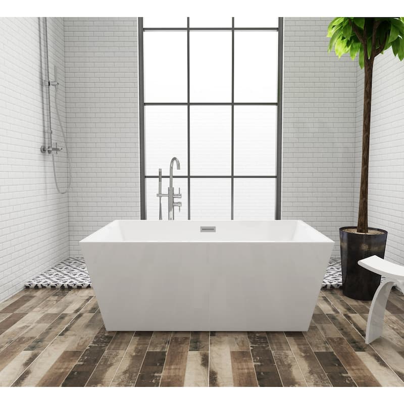 Kingston Brass Eden 60" Free Standing Brass Soaking Tub with Center