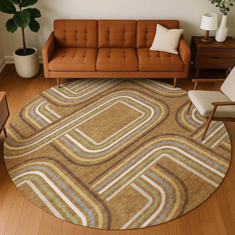Machine Washable Indoor/ Outdoor Modern Leawood Chantille Rug