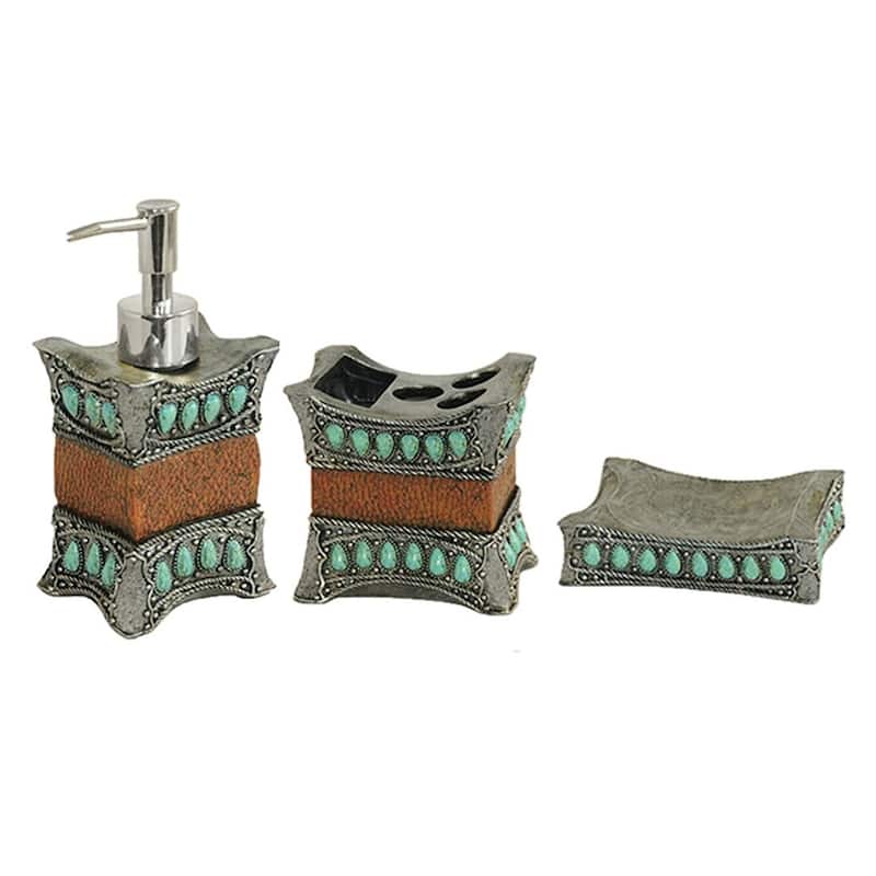 HiEnd Accents Turquoise Bath Set, 3 PC - Multi