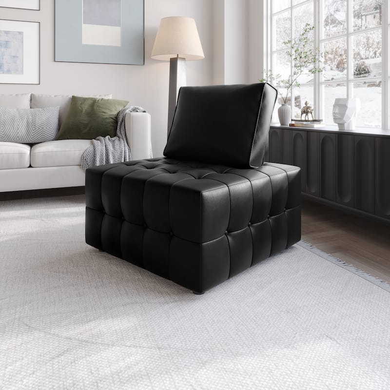 CraftPorch Elegance Button-Tufted PU Upholstered Chair