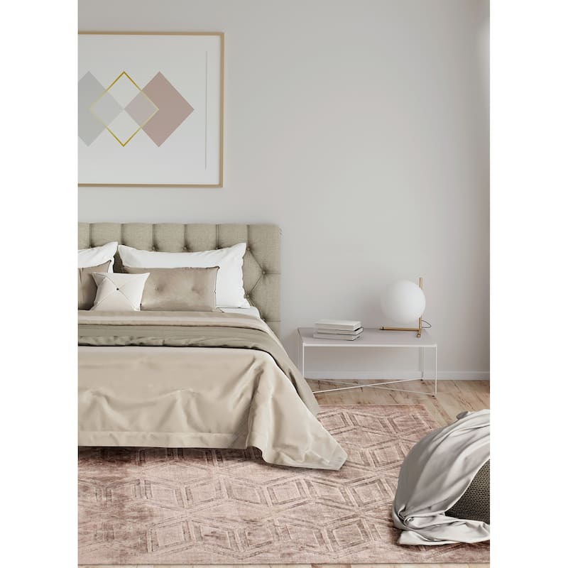ECARPETGALLERY Hand Loomed Kashkuli Gabbeh Light Grey Viscose Rug - 5'7 x 7'9
