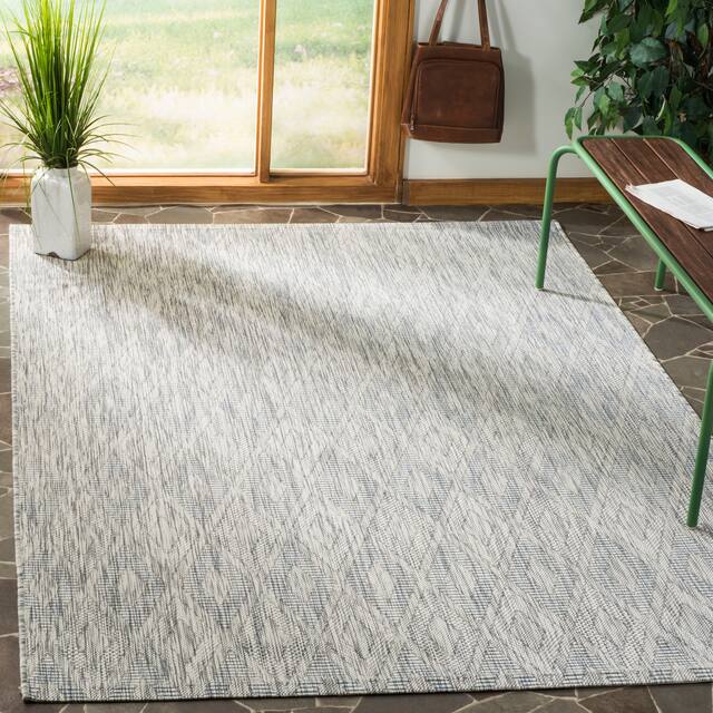 SAFAVIEH Courtyard Marolyn Indoor/ Outdoor Waterproof Patio Backyard Rug - 9' x 9' Square - Grey/Grey