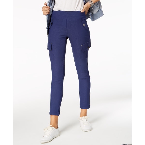 XOXO Navy Blue Womens Size 6 Cropped Stretch Ankle Cargo Pants