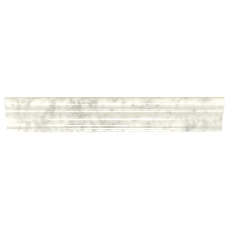 Carrara Marble 2" x 12" Polished Pencil Liner - Box of 3 Pieces - White