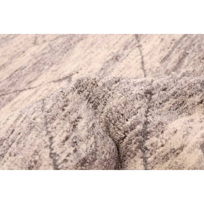 ECARPETGALLERY Hand-knotted Tangier Grey Wool Rug - 5'5 x 7'10