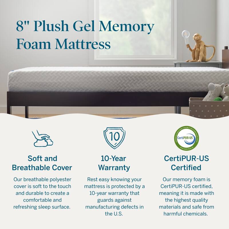 Lucid 8 Inch Gel Memory Foam Mattress