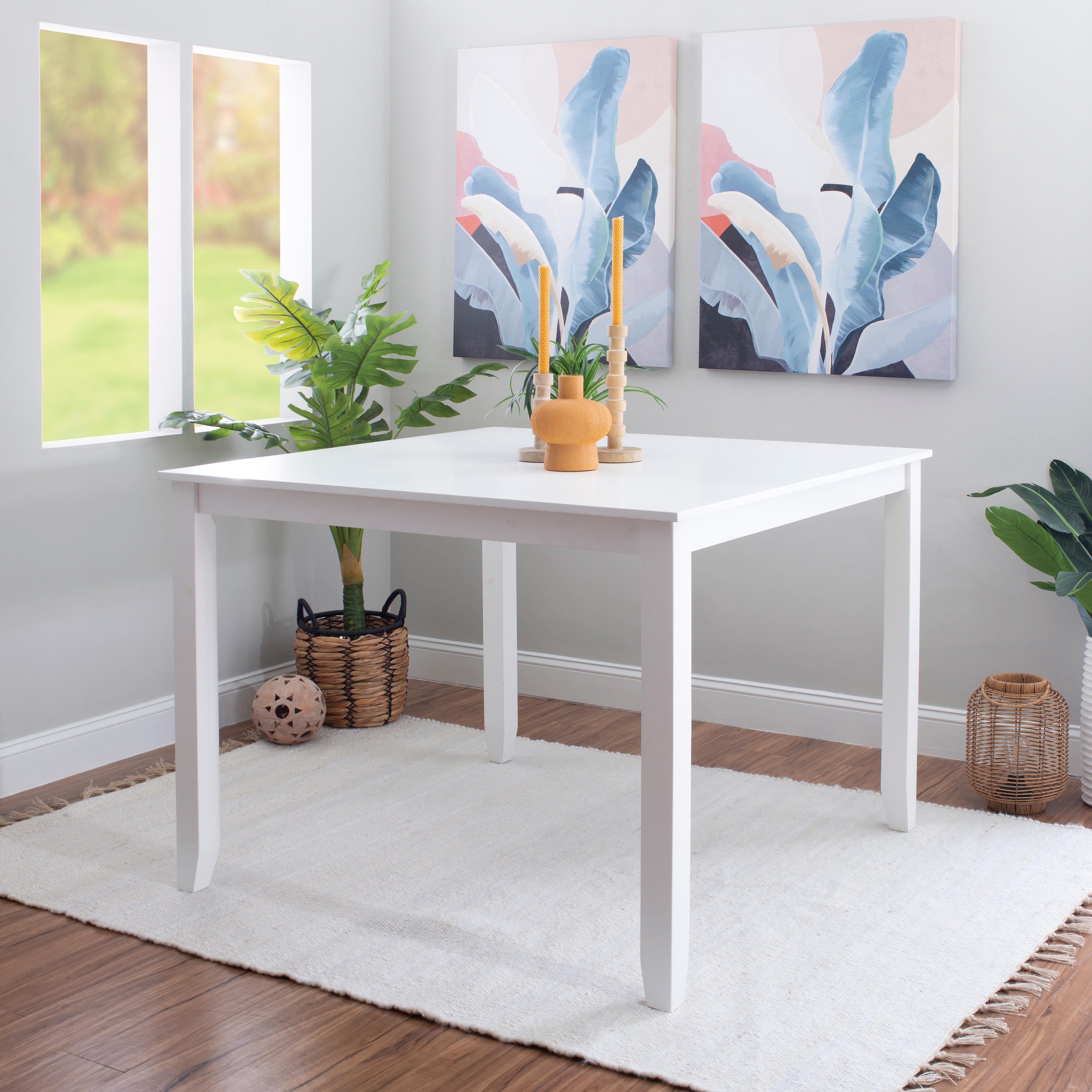 Linon Catron White Square Counter Height Dining Table