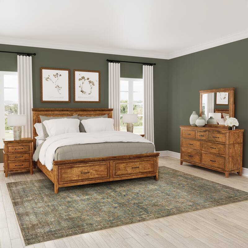 Simply Solid Saldana Storage Bedroom Set - 5 Piece - King