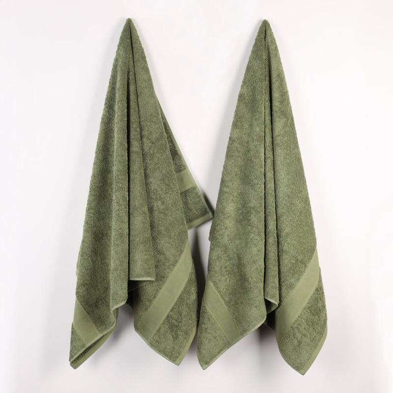 Superior Oregon Organic Cotton Solid Bath Sheet, Set of 2 - Forest Green