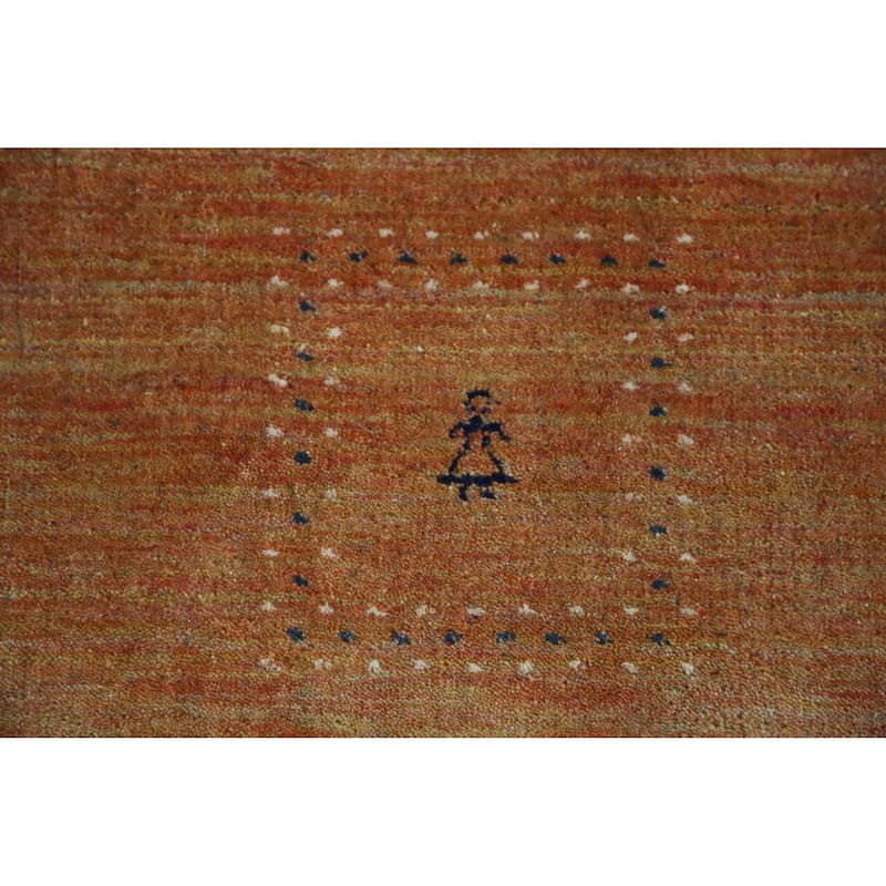 Hand Knotted Oriental 100% Wool Carpet Tribal Tribal Oranges & Rust Gabbeh Area Rug - 9' 9'' X 8' 1''