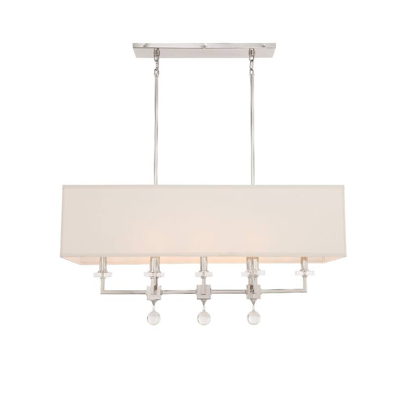 Crystorama Lighting Group Paxton 8 Light 17" Wide Linear Chandelier - Polished Nickel