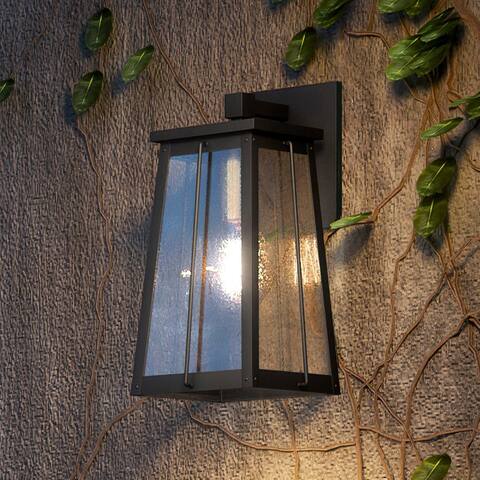 Luxury Craftsman Wall Sconce, 13"H x 7"W, with Modern Style, Matte Black & Native Brass, by Urban Ambiance