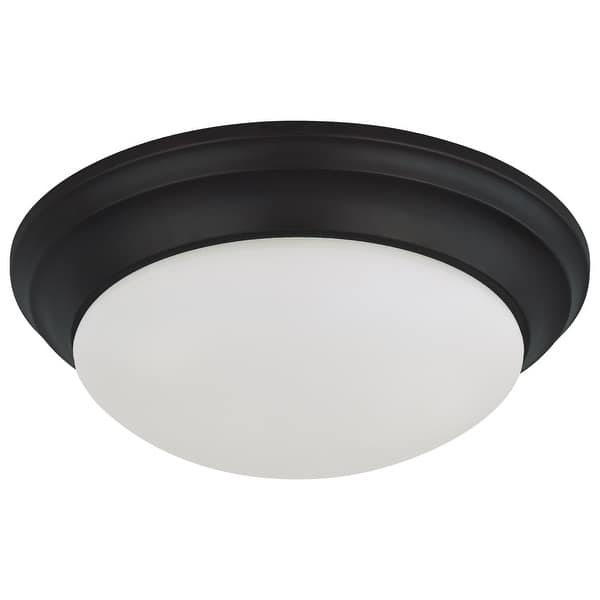 25W Flush Mount Twist Lock Fixture LED 14 in Matte Black Finish