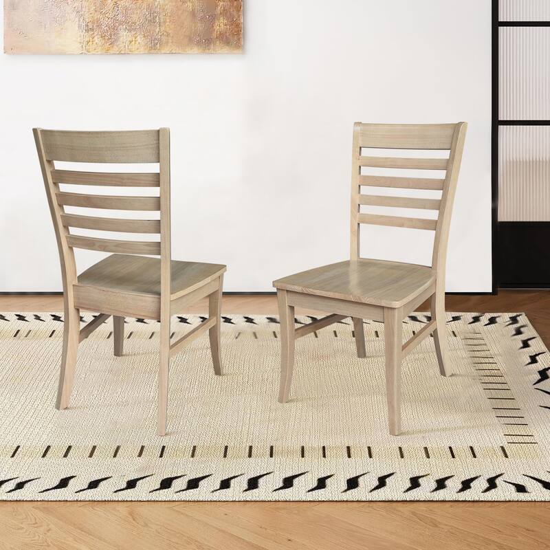 International Concepts Solid Wood Roma Ladderback Dining Chairs, Set of 2