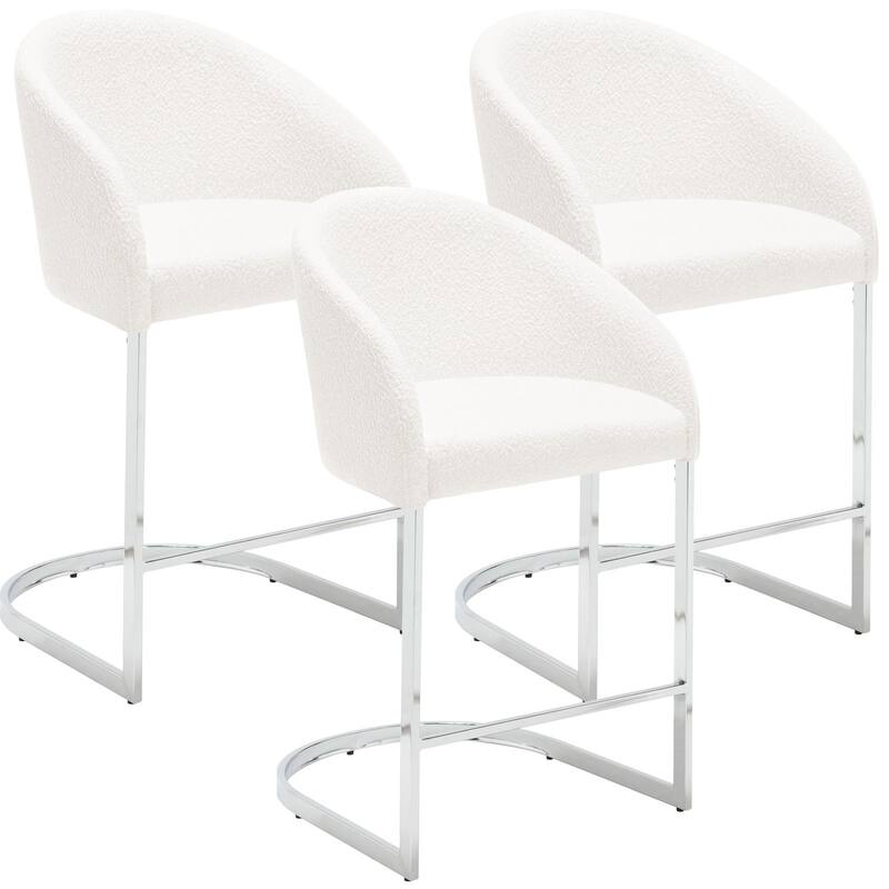 26" Fabric Upholstered Counter Height Bar Stools with Arms - 37" H x 22.4" W x 22" D