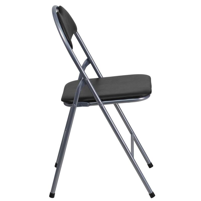 4 Pack 300 lb. Capacity Vinyl Metal Folding Chair with Carrying Handle