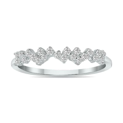 Marquee 1/4 CTW Lab Grown Diamond Ring in 10K White Gold (F-G Color, VS1- VS2 Clarity)