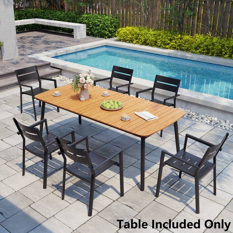 Pellebant Patio Dining Table Rectangular Aluminum Outdoor Table