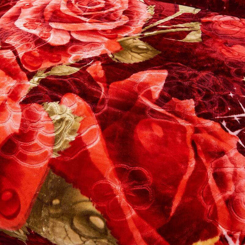 2 Ply Rose Crystal Velvet Blanket 2 Double-sided Design Blanket 7.5-8.5lbs