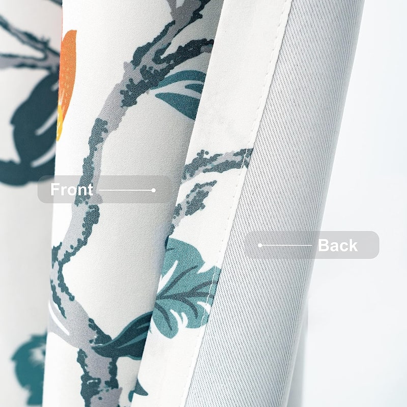 DriftAway Ada Floral Botanical Print Flower Leaf Lined Blackout Window Curtains