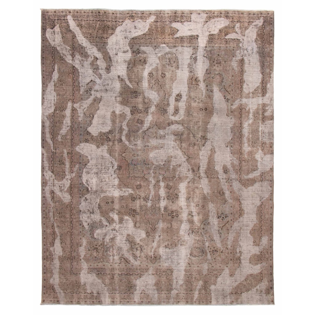 ECARPETGALLERY Hand-knotted Color Transition Taupe Wool Rug - 9'6 x 12'4