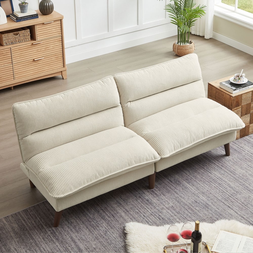 Cordury Armless Futon Sofa Bed