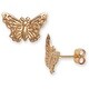 preview thumbnail 1 of 0, Curata 14k Yellow Gold Children's Butterfly Earrings