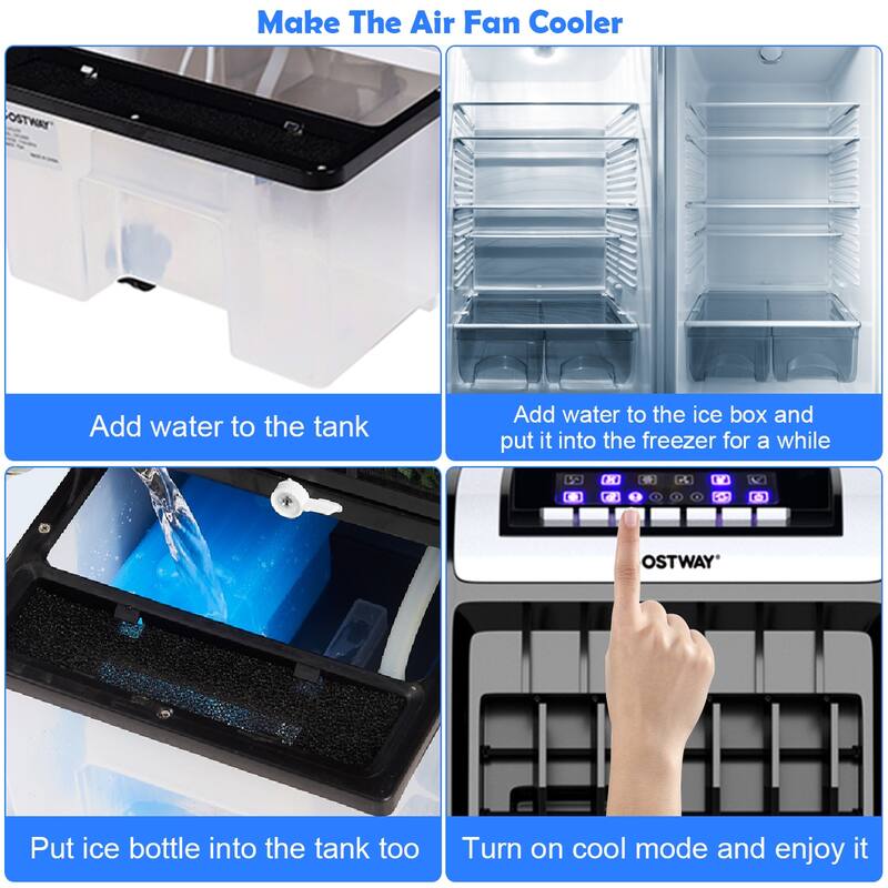 Costway Evaporative Portable Cooler Fan Anion Humidify W/ Remote