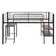 preview thumbnail 4 of 7, Twin Size Metal Loft Bed with 1 Rolling Desk and 2 Shelves, Black