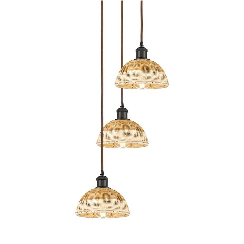 Innovations Lighting 113B-3P-29-14 Bristol Natural II Pendant Bristol - Oil Rubbed Bronze / Natural