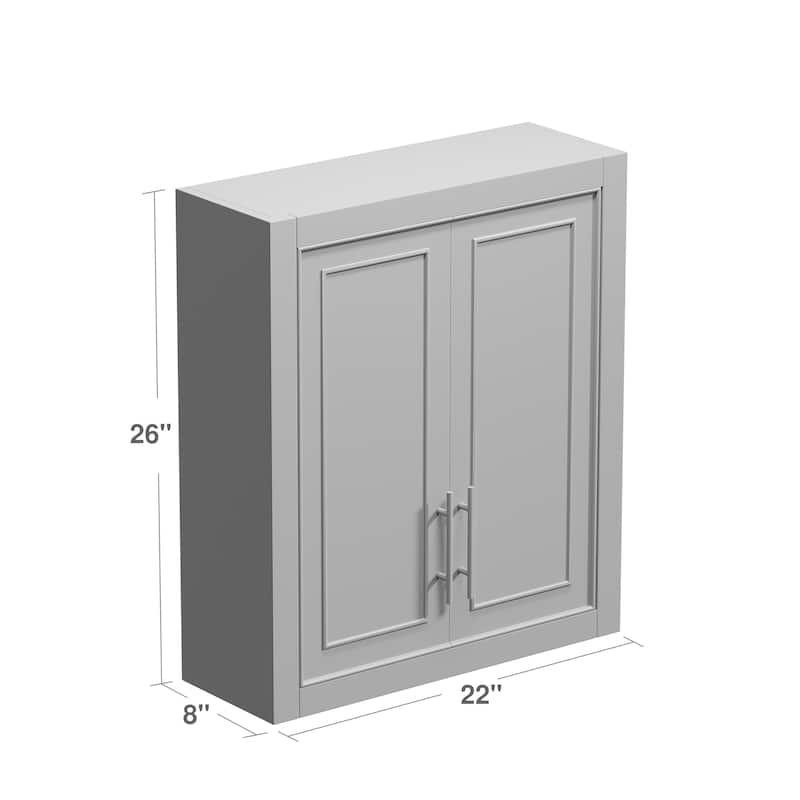 22in.W x 8in.D x 26in.H Surface-Mount Bathroom Storage Wall Cabinet