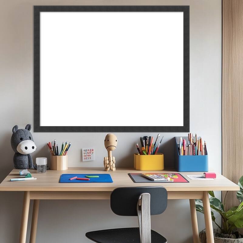 Amanti Art Mezzanotte Black Framed Dry Erase Magnetic Board