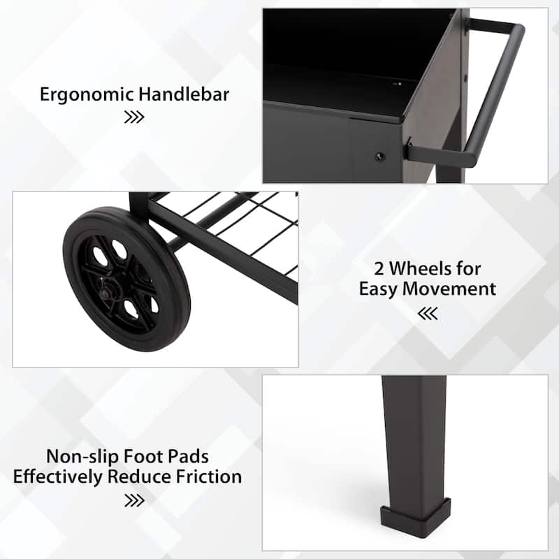 MAISON ARTS Metal Raised Planter Box with Legs Outdoor Elevated Garden Bed On Wheels for Vegetables Flower Herb