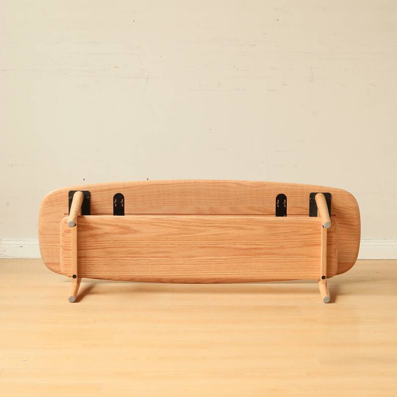 Christopher Knight Home - Hudson Solid Oak Coffee Table with Storage Shelf for Living Room & Home Office