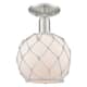 Option Brushed Satin Nickel / White Glass with White Rope