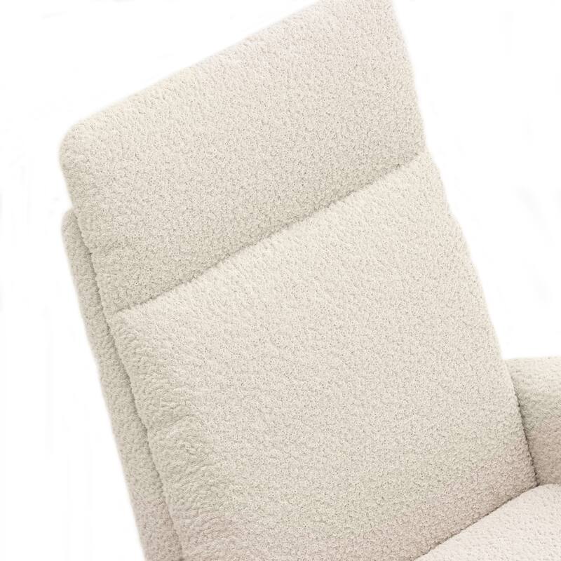 Modern Teddy Fabric Rocking Chair With Right Pocket For Indoor
